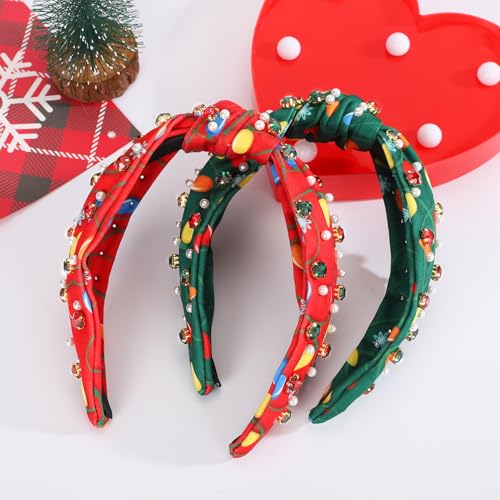 Christmas Pearl Rhinestone Headband for Women Holiday Party Hair Accessory T16873