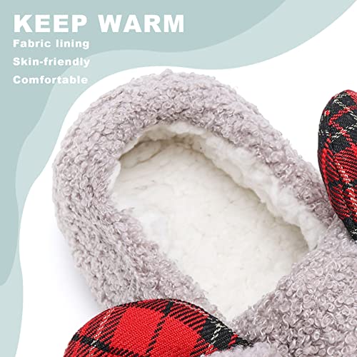 Women's Fuzzy Reindeer House Slippers Indoor Shoes S5360