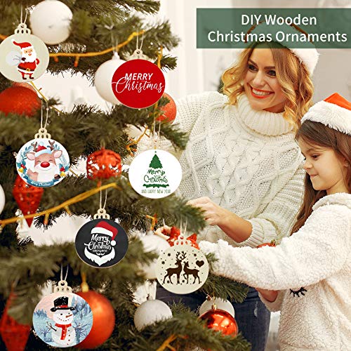 50PCS 4-Inch Unfinished Wooden Christmas Ornaments for DIY Crafts M377079