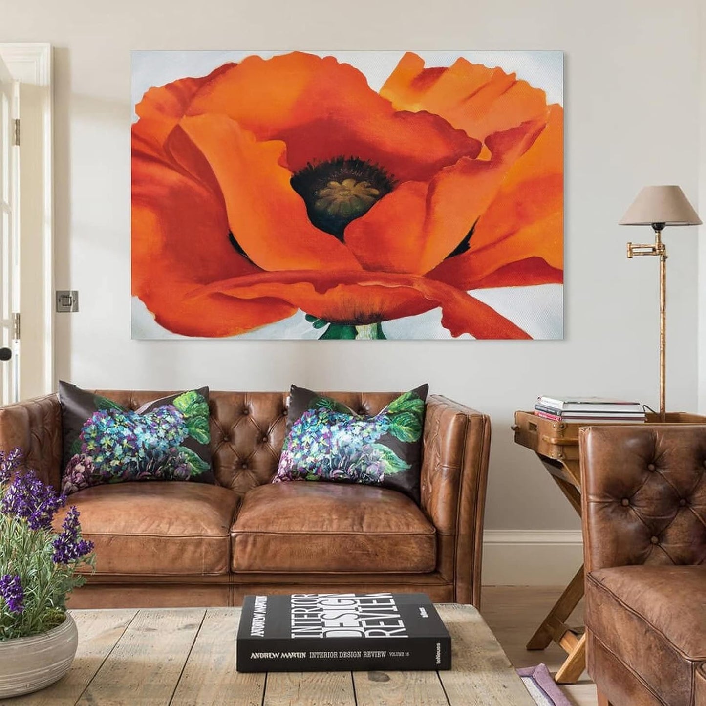 Red Poppies Flower Poster Canvas Wall Art 16x24 Inch W8592