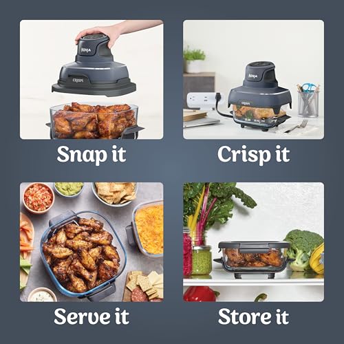 Air Fryer with Glass Containers, 4 QT & 6 Cup, Dishwasher Safe Y888