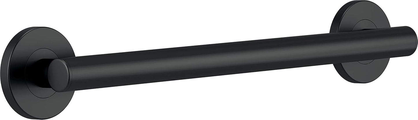 Matte Black 18" Concealed Screw Decorative Grab Bar E355561