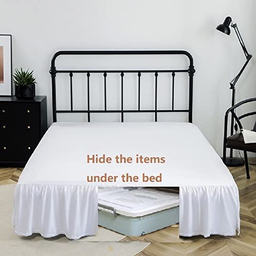 Bed Skirt with Split Corners, Microfiber, 14 Inch Drop, Queen I968519