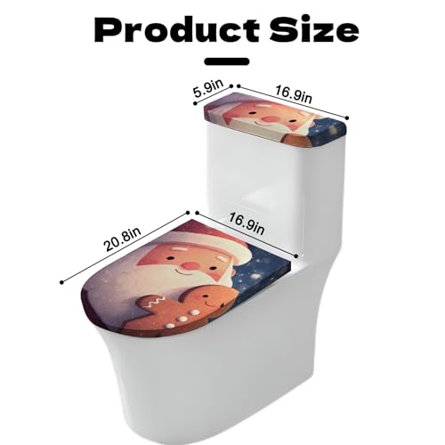 Christmas Toilet Lid Cover, Washable Bathroom Accessory O828