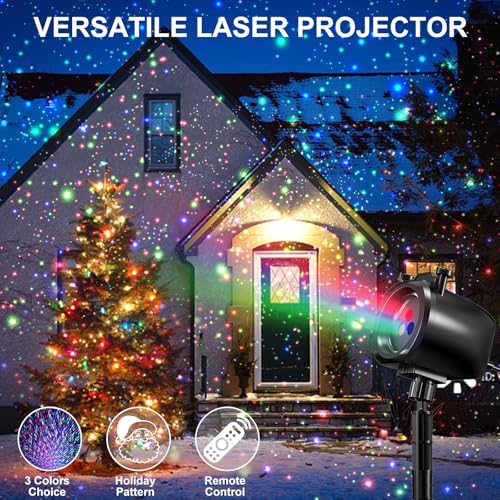 Christmas Laser Projector Light Outdoor, RGB Firefly Moving Lights, IP65 Waterproof for Garden Yard Party Decor W6136