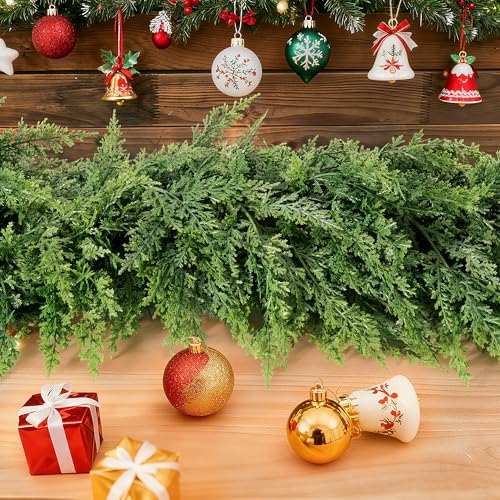 Real Touch Cedar Garland 9 ft for Mantle, Stairs, Fireplace Y971