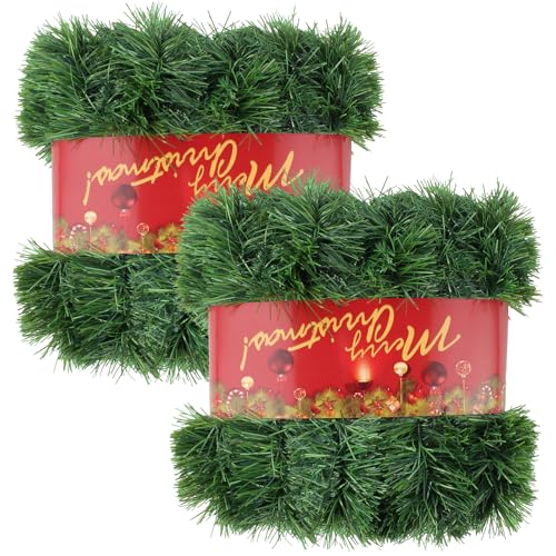 50ft Green Artificial Pine Garland for Indoor Outdoor Christmas Decor Q308536
