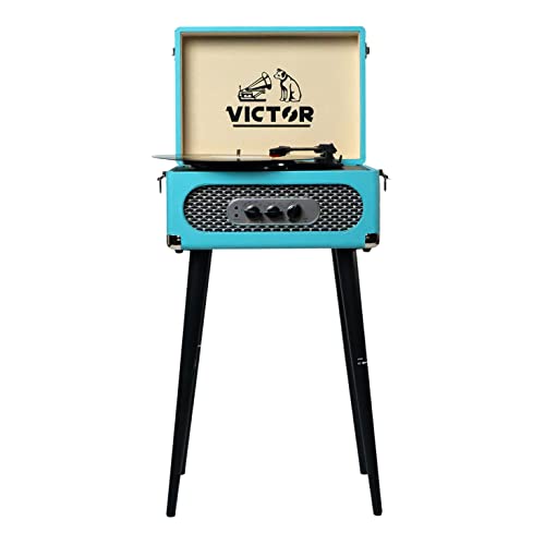 5-in-1 Turntable Music Center with 3-Speed Record Player, FM Radio, Bluetooth, Stereo Speakers T292