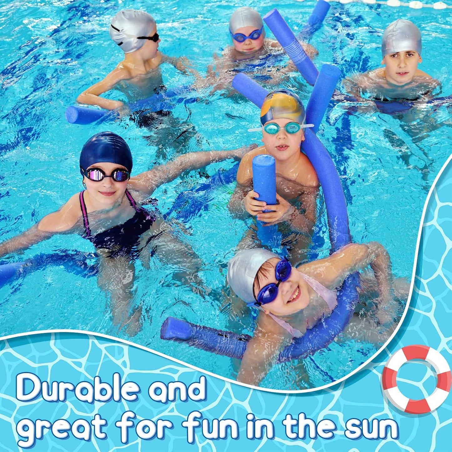 Jumbo Swimming Pool Noodle Foam 55 Inch x 3.5 Inch for Summer Adults Kids Floating Water Craft Projects, Blue E2062
