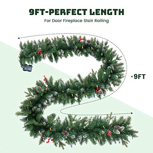 Pre-lit Christmas Garland with Lights for Indoor Outdoor Decor C1969
