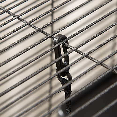 Metal Small Animal Cage with 4 Tiers and Hammock, Gray F143