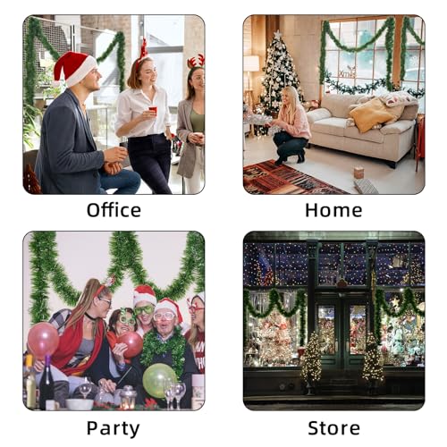 Christmas Garland 50ft Greenery Tinsel for Tree Stairs Railing R718932