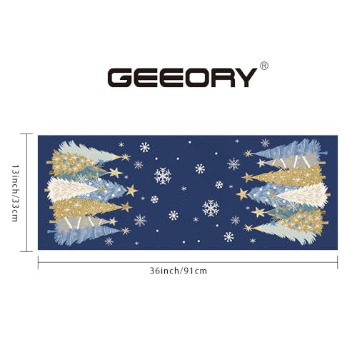 Christmas Table Runner 13x72 Inch, Red Winter Holiday Decor S612