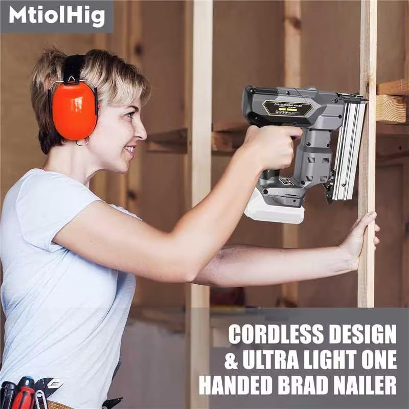Cordless 18GA Brad Nailer for Wood Carpentry, Brushless, 2 Mode J35071