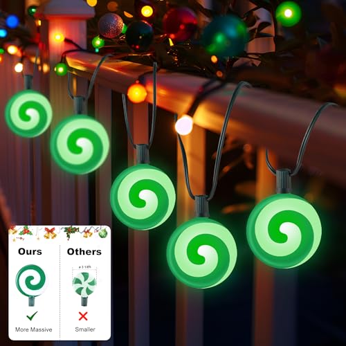 Unicorn Christmas Lollipop Pathway Lights, 10 LED Peppermint String Lights with Stakes M138626