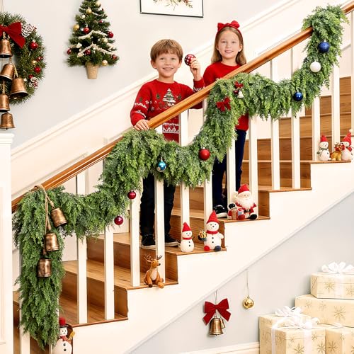 Real Touch Cedar Garland 9 ft for Mantle, Stairs, Fireplace Y971