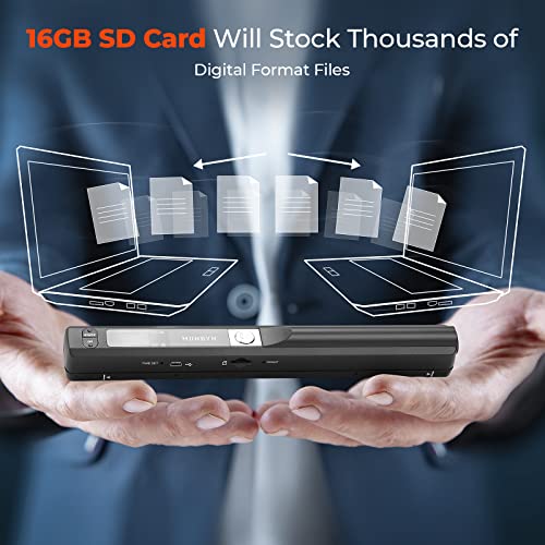 Portable Scanner for A4 Documents Photos, 900 DPI, Flat Scanning with 16G SD Card M143995