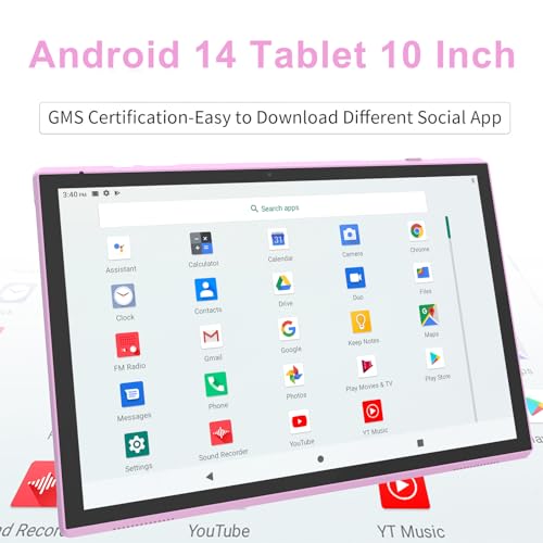 Tablet 10 Inch with Keyboard, Mouse, Case, Stylus, 8GB RAM 64GB ROM K197839
