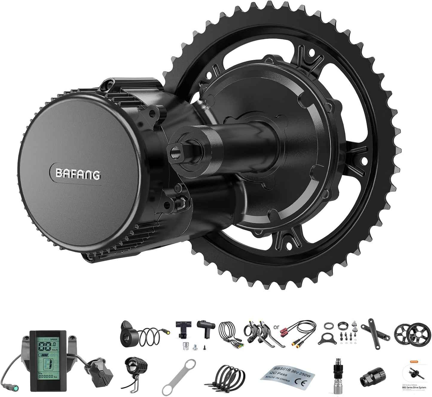 BAFANG BBS02 48V 750W Mid Drive Kits Mid Motor Ebike Conversion Kits with 42T Chainring Wheel and 800S Display(No Battery) Fit 68-73MM BB Size Bikes