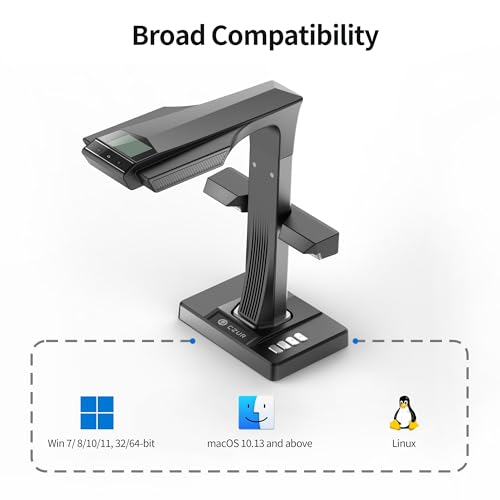 Book Scanner with Auto-Flatten, A3 Document Scanner, OCR, HDMI Support O9173