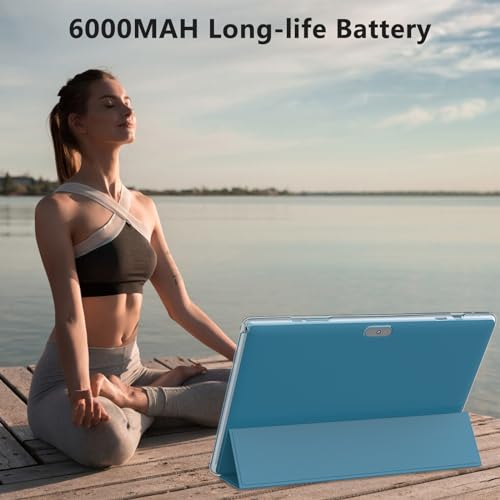 Tablet 10 Inch, 18GB RAM 128GB ROM, 2 in 1 with Keyboard Mouse Stylus K7381