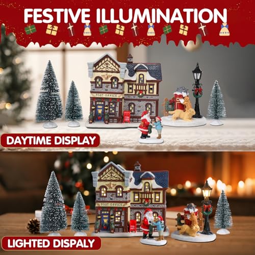 Christmas Ceramic Post Office Decoration with Lights V373655