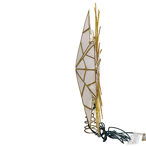 12" 7-Point Capiz Lighted Christmas Tree Star Topper with Wire Rays Accent U6010