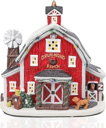 Ceramic Christmas Houses with Warm LED Light S1149