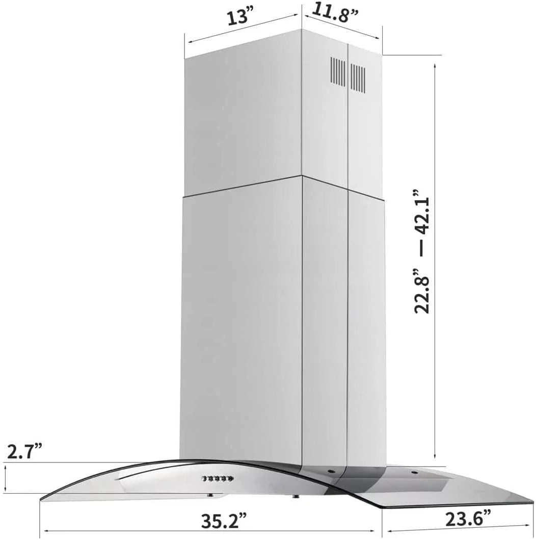 Island Range Hood 36 inch Kitchen Extractor Fan T3205