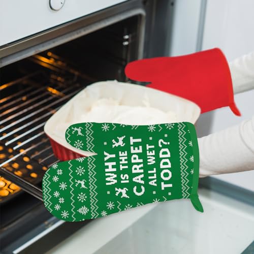 Funny Holiday Oven Mitts and Pot Holders for Kitchen Cooking Baking S2669