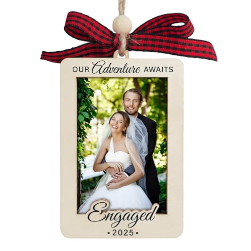 Christmas Ornament Picture Frame - Wooden Landscape Photo Frame for Tree U75225