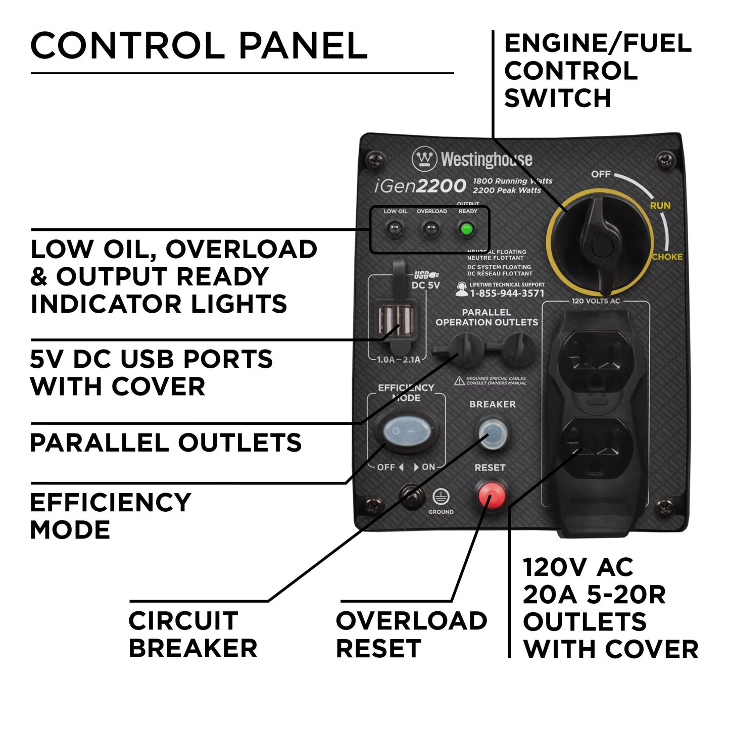 Portable Gas Inverter Generator 2200 Peak Watt K847