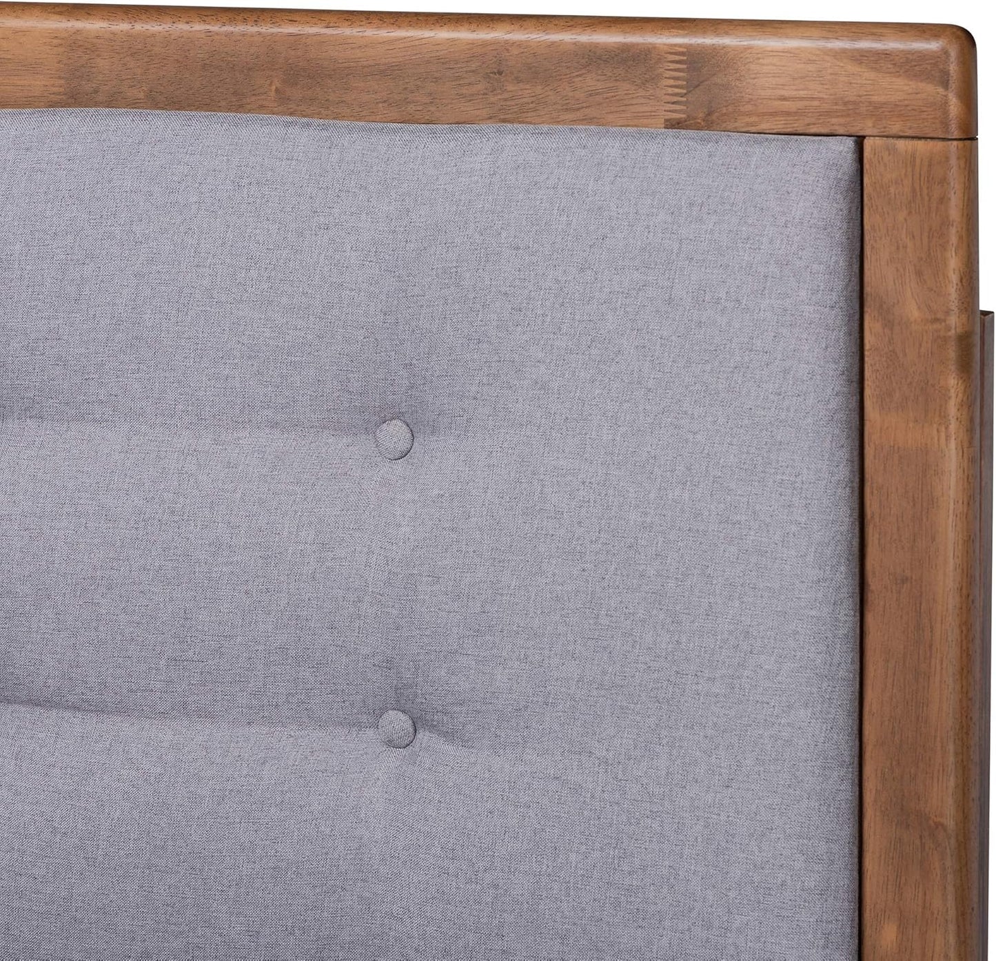 Full Platform Bed, Light Grey/Ash Walnut F85486