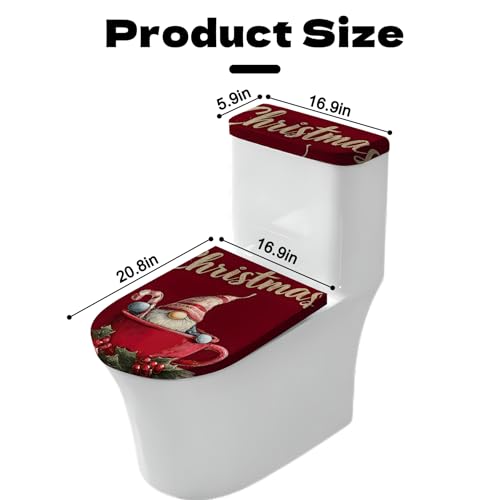 Christmas Toilet Lid Cover, Washable Bathroom Accessory O828