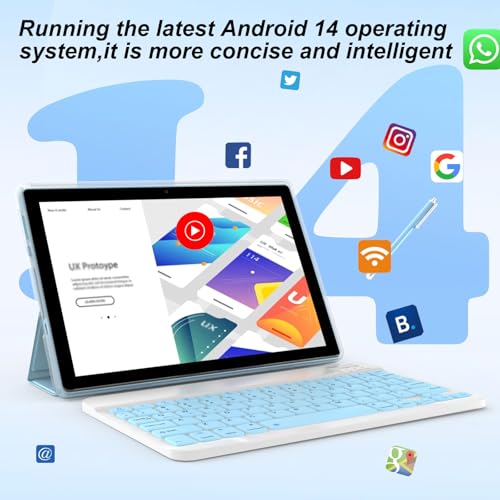 10 Inch Android Tablet with Keyboard Case Mouse Stylus S54567
