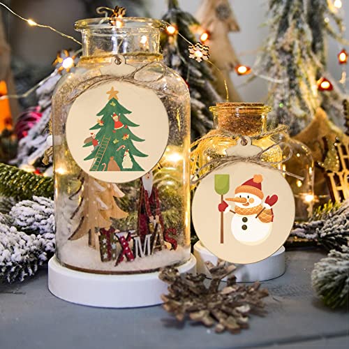 50pcs DIY Wooden Christmas Ornaments for Crafts, 4" Blank Wood Slices to Paint, Hanging Tree Decorations X7524