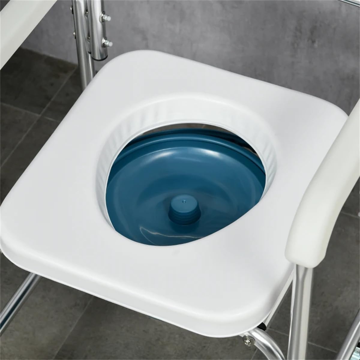 Shower Wheelchair with Commode, Lockable Wheels, Adjustable G369