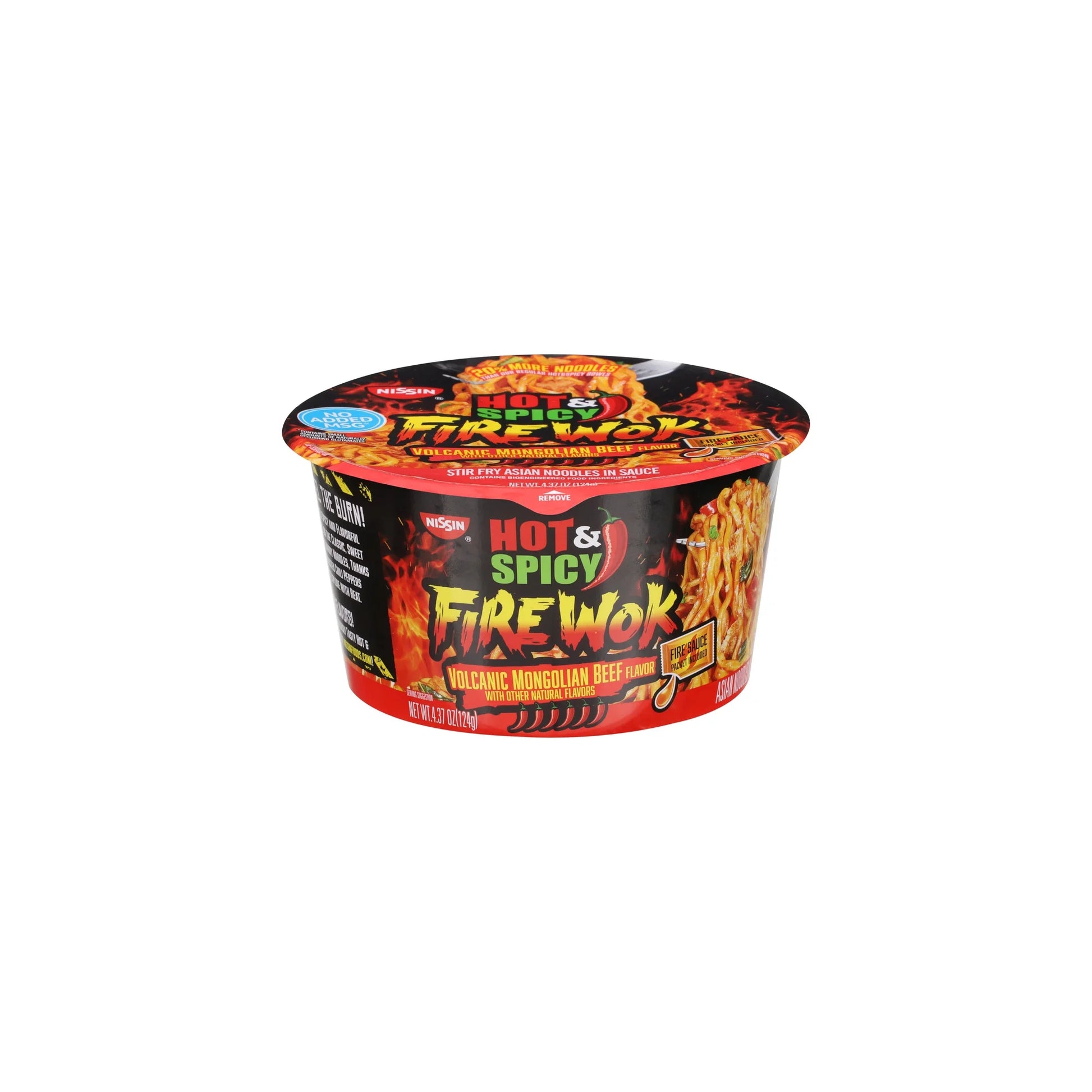 Nissin, Stir Fry Asian Noodle in Sauce Volcanic Mongolian Beef (Pack of 16)