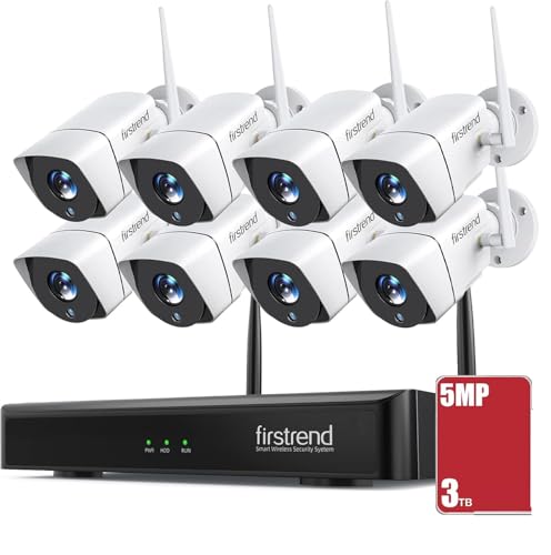 Wireless Security Camera System 8CH NVR 3TB, 5MP Ultra HD Night Vision, Indoor Outdoor Home Surveillance K264064