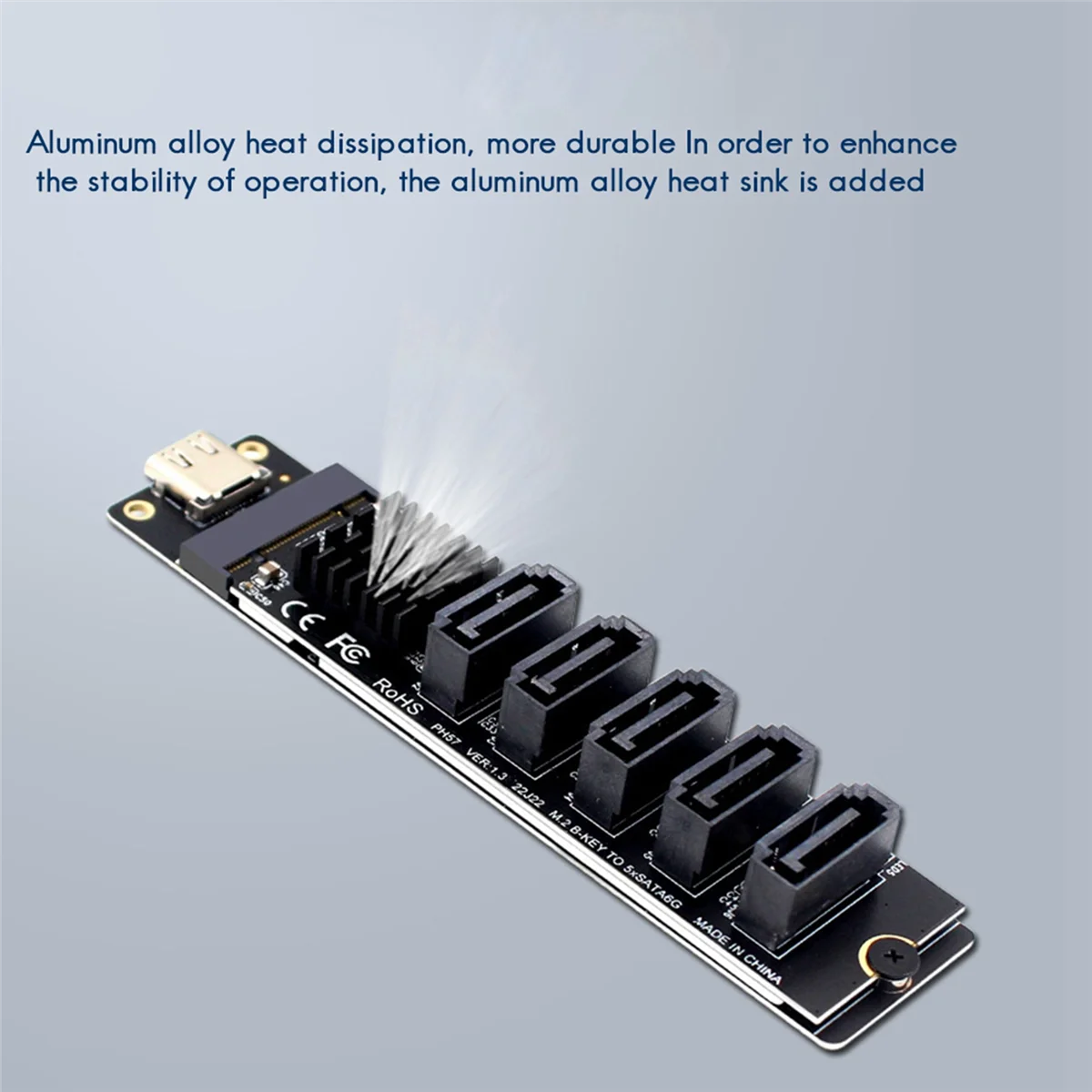 USB-C to SATA 5-Port Adapter Card for SSD HDD Expansion N148