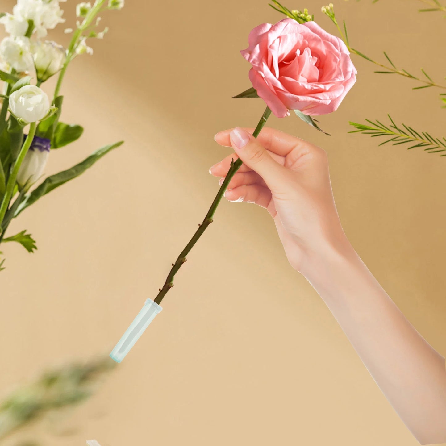 100 Pcs Water Tubes for Flowers Floral Vases Light Green I851