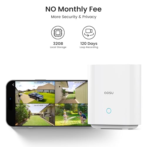 Wireless Outdoor Security Cameras, 4-Cam Kit, Solar-Powered, 360° Pan & Tilt, 2K Color Night Vision R962279
