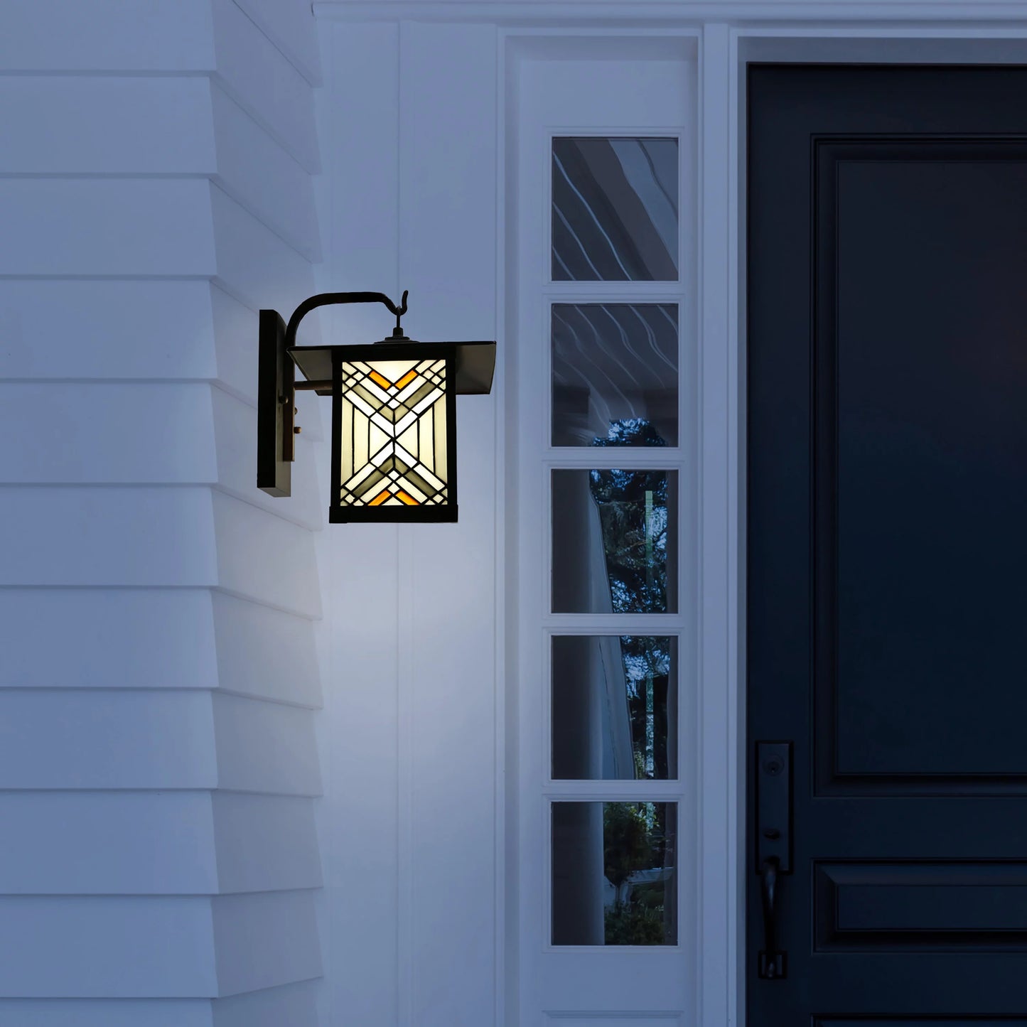 Outdoor Mission Stained Glass Wall Sconce G321