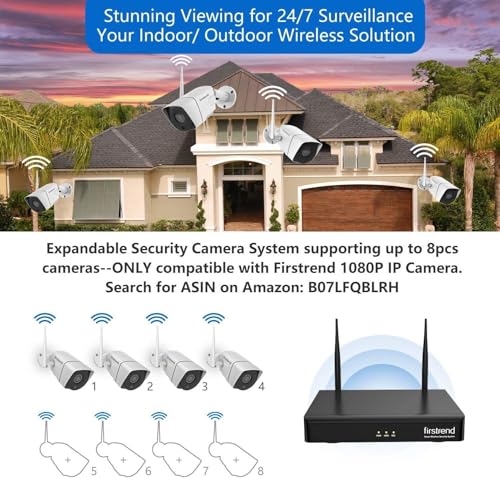 Wireless Security Camera System 8CH NVR 3TB, 5MP Ultra HD Night Vision, Indoor Outdoor Home Surveillance K264064