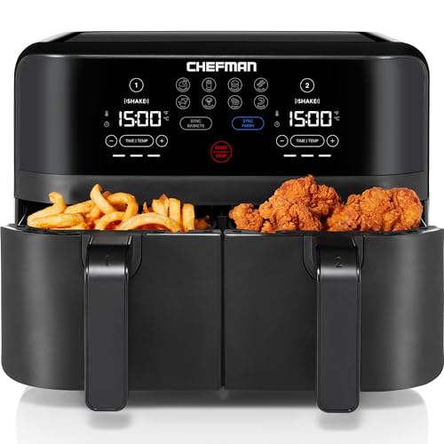 6 Quart Dual Basket Air Fryer with Digital Touchscreen D53063