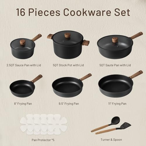 Nonstick Pots and Pans Set, 16-Piece Induction Cookware F642924