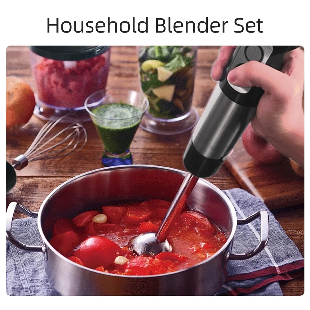 500W Handheld Blender with Whisk, Grinding Cup and Juicer B6326