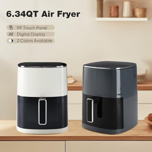 Air Fryer 6 Quart with Window, 12-in-1, 400F Grey U565