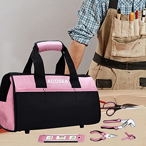 Pink Tool Bag, 13 Inch with 12 Storage Pockets Q571145