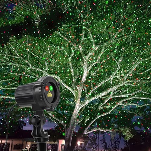 Laser Christmas Projector Lights Outdoor, Red and Green Stars, IP65 Waterproof H73494